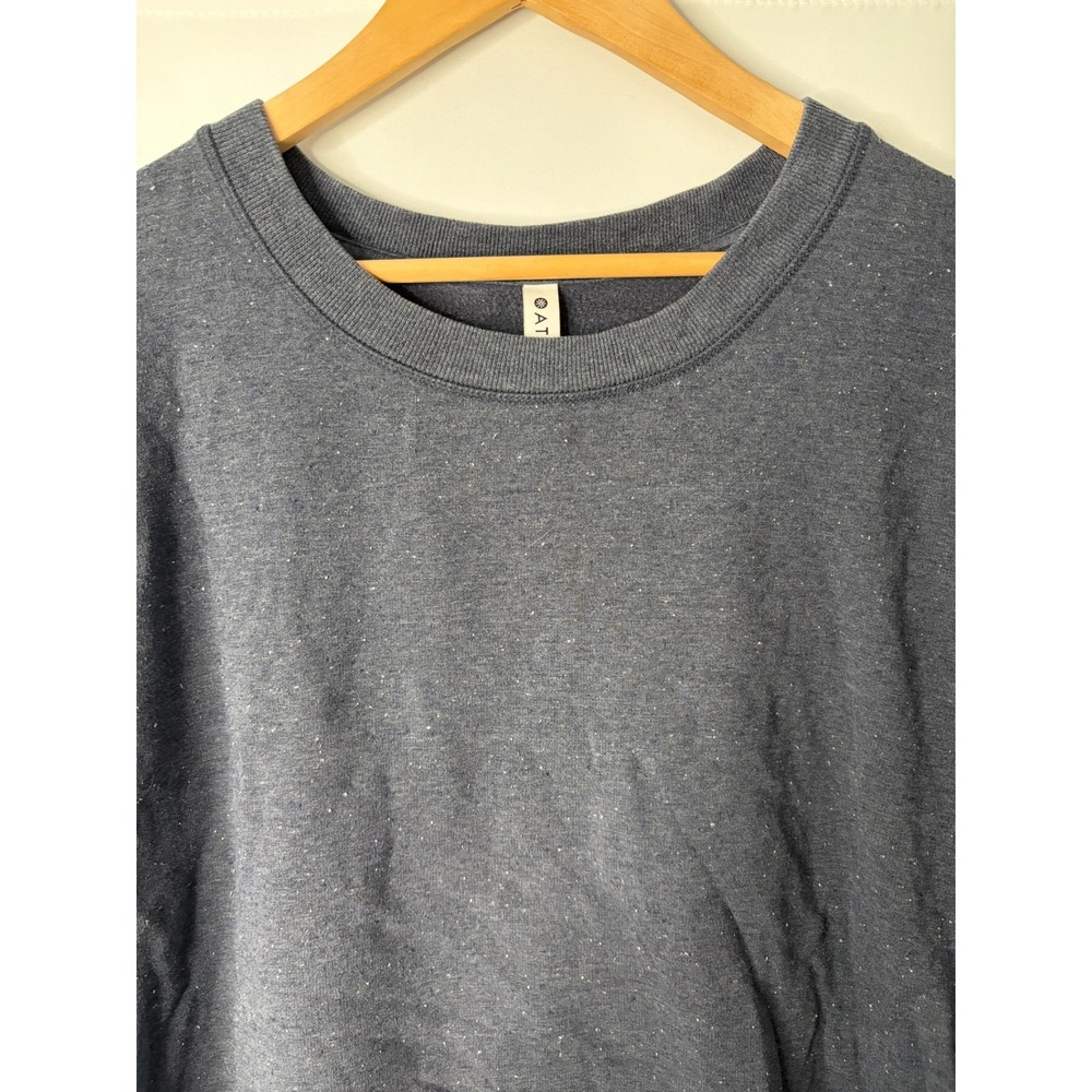 Athleta Sweatshirt Size M Blue Gray Heather Speckled Thumbhole Pullover Lounge - Picture 2 of 8